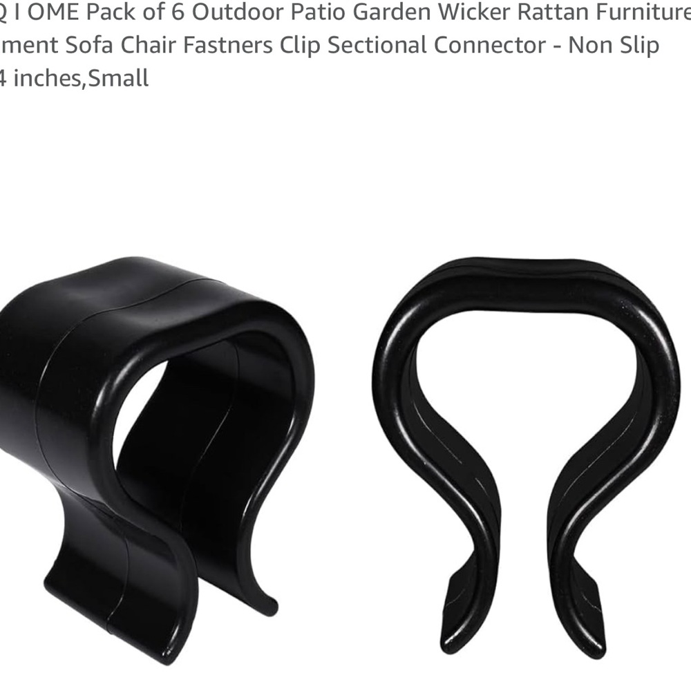 Black Clip Sectional Connectors for Outdoor Furniture. 5/$20